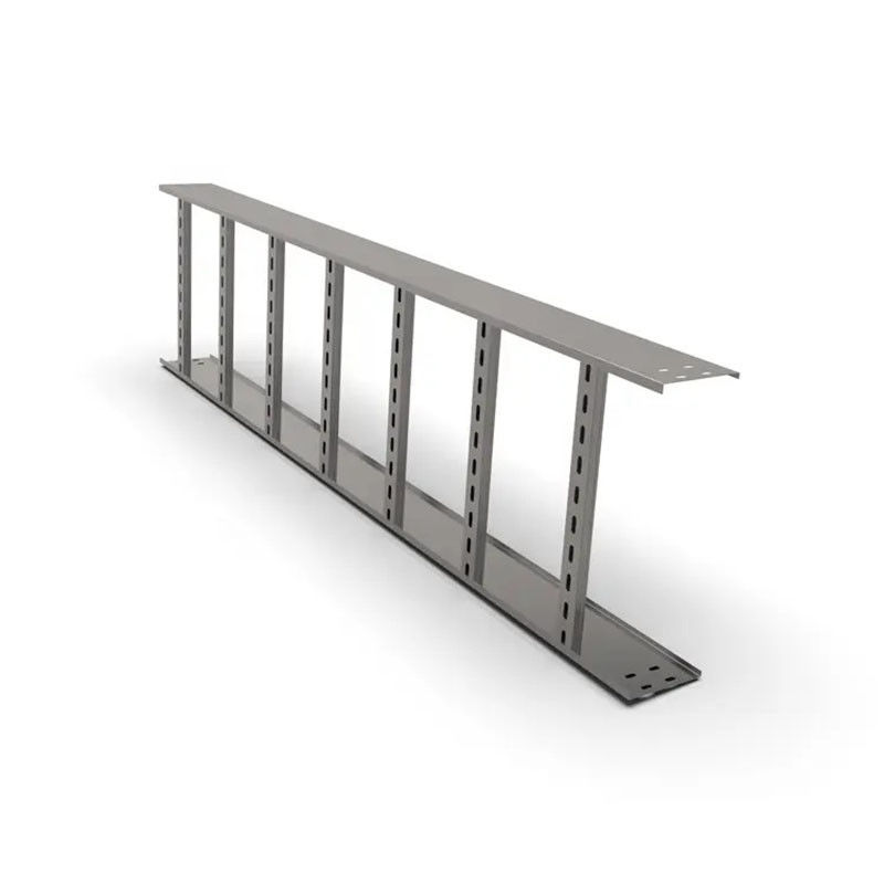 Plateau de câble galvanisé argenté personnalisable / plateau d'échelle de câble résistant au feu et aux intempéries avec des courbes