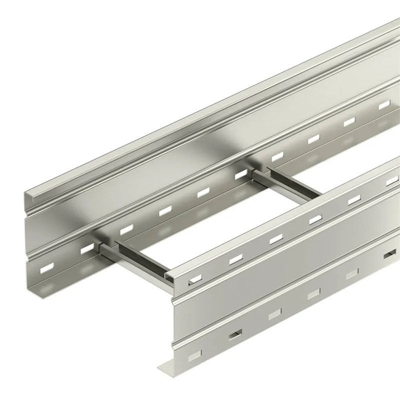Escalier en acier d'argent personnalisable type plateau de câble mur monté pour la gestion du câble résistant au feu