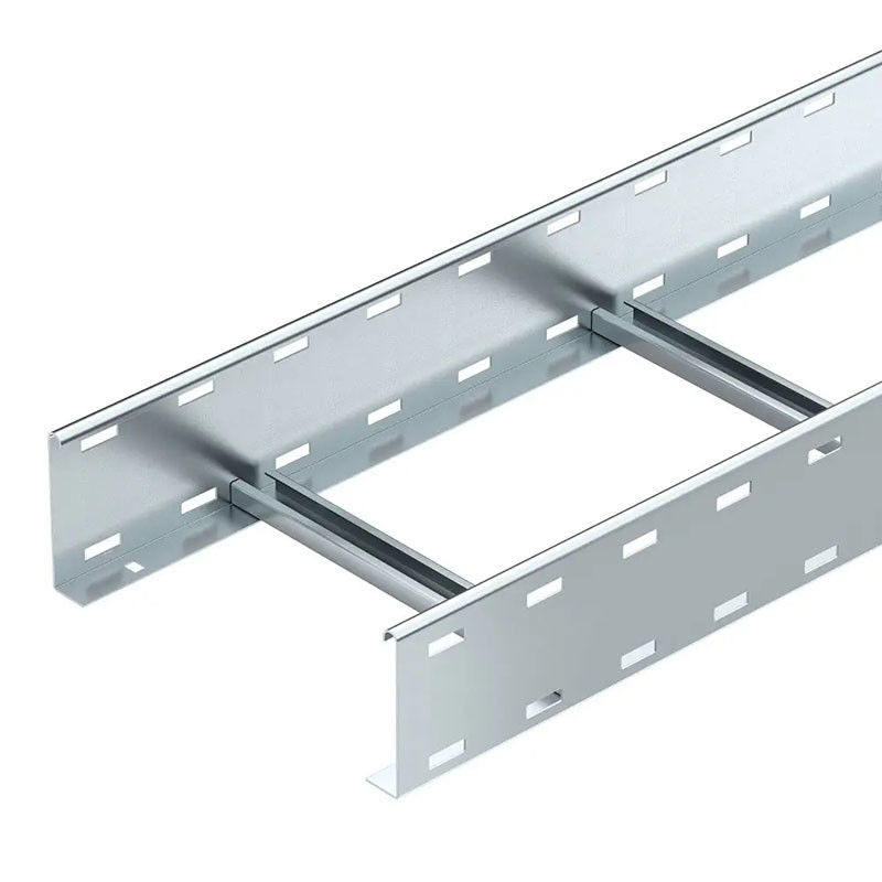 Escalier en acier d'argent personnalisable type plateau de câble mur monté pour la gestion du câble résistant au feu
