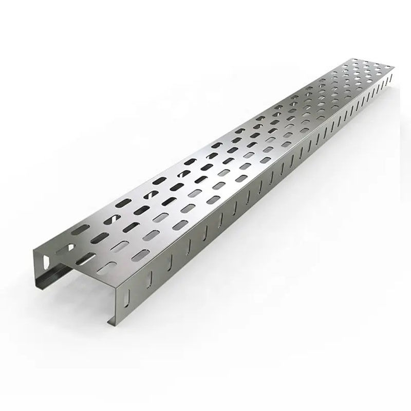 Plateau de câbles en acier galvanisé argenté extrudé Résistance maximale à la corrosion pour les applications personnalisées