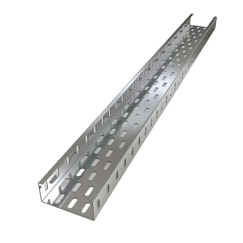 Plateau de câbles en acier galvanisé argenté extrudé Résistance maximale à la corrosion pour les applications personnalisées